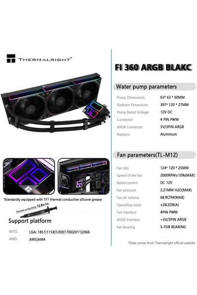 Choice1 Black Thermalright FROZEN INFINITY 360 All-in-one water cooling radia...
