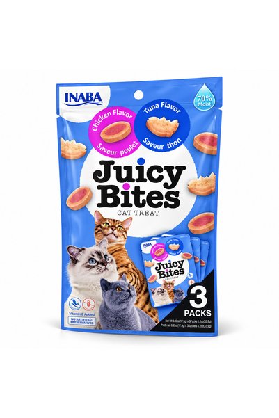Inaba Set 3 plicuri Juicy Bites cu ton și pui pentru pisici, 3 × 11,3 g