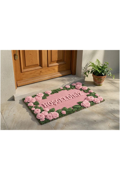Paspas Galerisi Door Mat Decorative Door Front Mat Non-Slip Base Washable