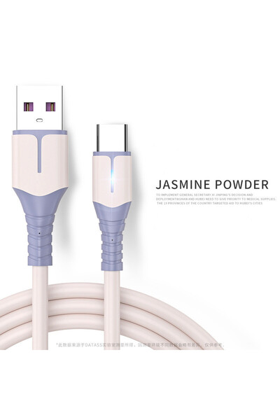 Choice30 كابل USB من النوع C بطول 2 متر، وردي اللون، بقوة 5 أمبير، وكابل Micr...