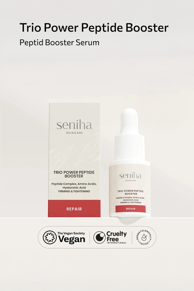 Seniha Skincare معزز ببتيد تريو باور 15 مل | مصل مرطب ومنشط مضاد للشيخوخة | لجميع أنواع البشرة