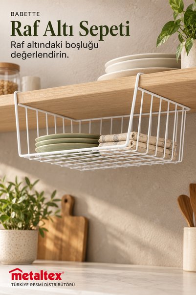 Metaltex Babette Raf Altı Sepeti Beyaz