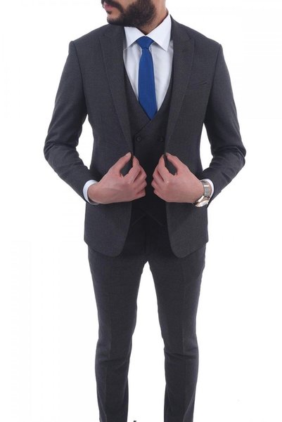 Jan Carlucci Slimfit Drop 6 Suit with Vest
