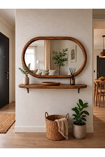 EFFE YAPI DEKOR DEKORATİF ELİPS MODEL 110X70 CM AYNALI DRESUAR - RAF