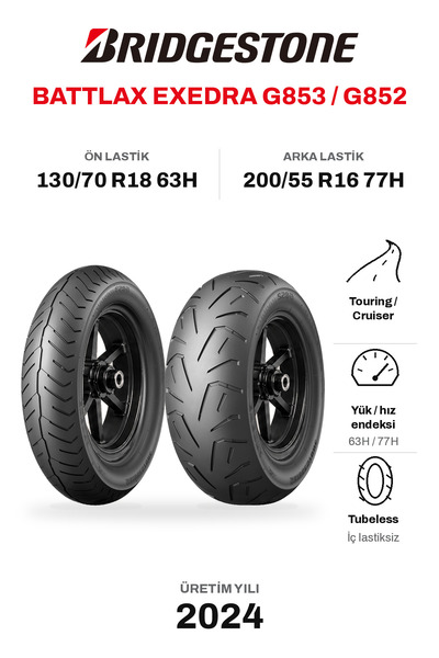 Bridgestone Battlax Exedra G853 130/70 R18 63H - G852 200/55 R16 77H Goldwing...