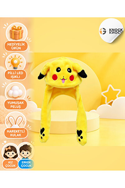 RMC Design Kulakları Hareket Eden Pikachu Işıklı 4 Modlu Led Yanan Oynayan Ku...