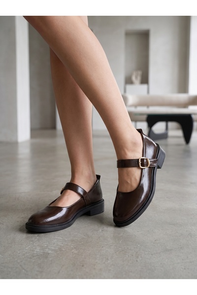 CihanModa Yuvarlak Burunlu Loafer Babet