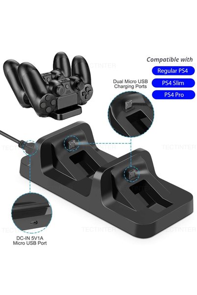 Choice قاعدة شحن مزدوجة سوداء لوحدات تحكم PS4، حامل شحن لأجهزة التحكم من سوني