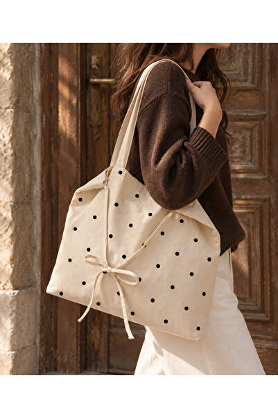 mononoke Polka Dot Pattern Bow Cloth Bag
