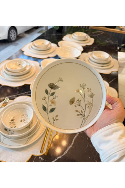 Onedekor 24 Parça 6 Kişilik Lotus Arte Porselen Yemek Takımı