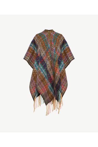 Yargıcı Geometric Patterned Poncho