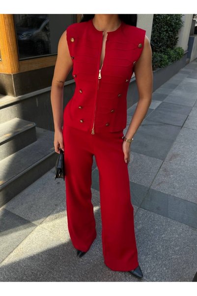 Bessia Butik Scarlet Fermuar Detaylı Süveter