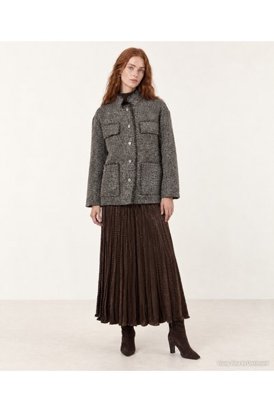 Yargıcı Wide Stand Collar Long Sleeve Jacket