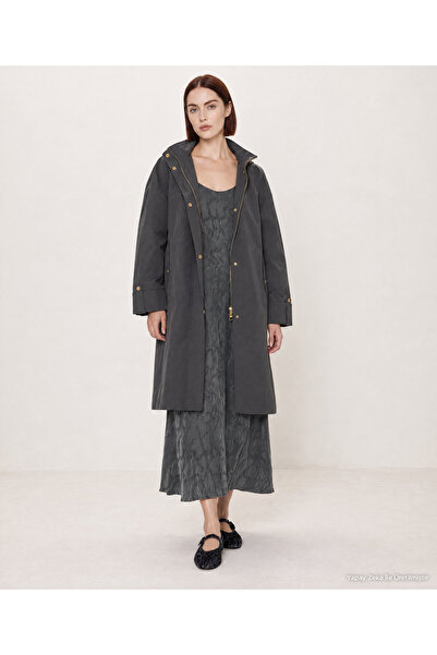 Yargıcı Wide Hooded Collar Long Sleeve Raincoat