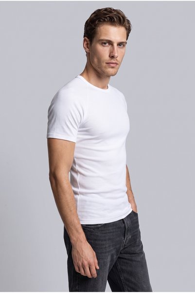 Brix Tricou pentru bărbați, 100% bumbac, cu mâneci raglan, alb