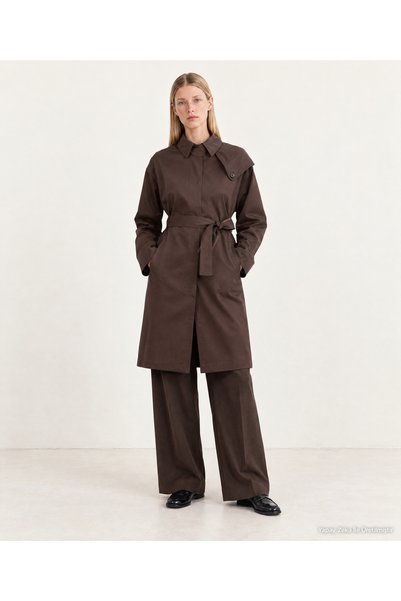 Yargıcı Cotton Regular Shirt Collar Long Sleeve Top Coat