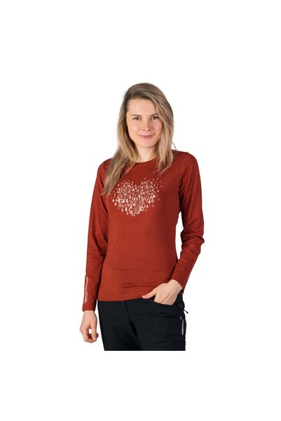 NORTHFINDER Tricou din bumbac organic de drumeție pentru femei ANGE, Roșu