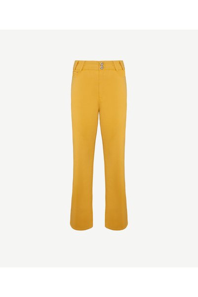 Yargıcı Pantaloni non-denim cu detaliu curea, croială crop