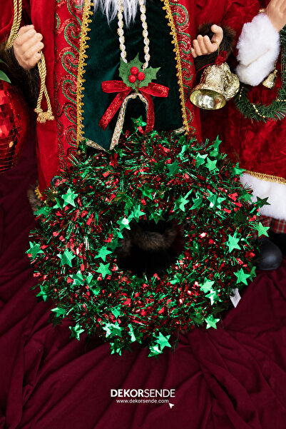 Dekorsende Christmas Ornament Stripe Circle Green 38 cm