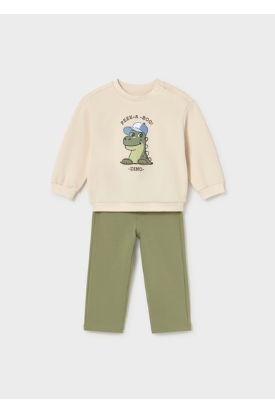 MAYORAL Baby Boy 1-4 Years Old Pants-Sweatshirt Double Set Green