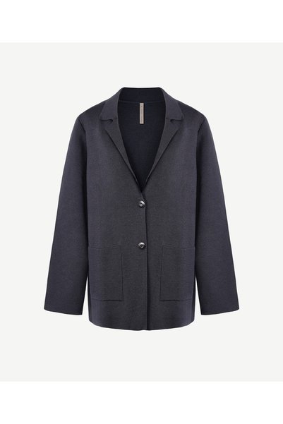 Yargıcı Wide Jacket Collar Long Sleeve Cardigan