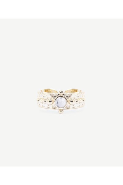 Yargıcı Natural Stone Detailed Adjustable Ring