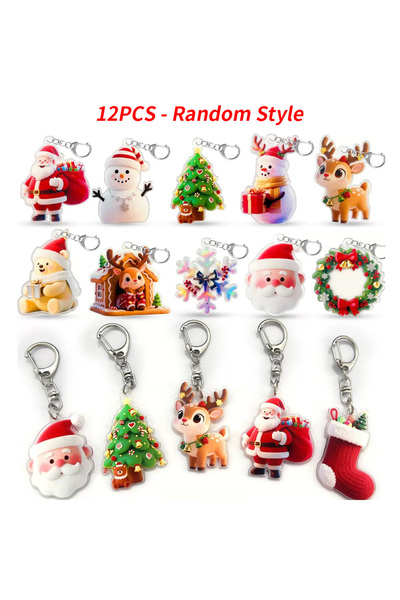 Choice 12 pieces 12 Pieces, 6 Pieces, 3 Pieces, 1 Piece - Christmas Keychain ...