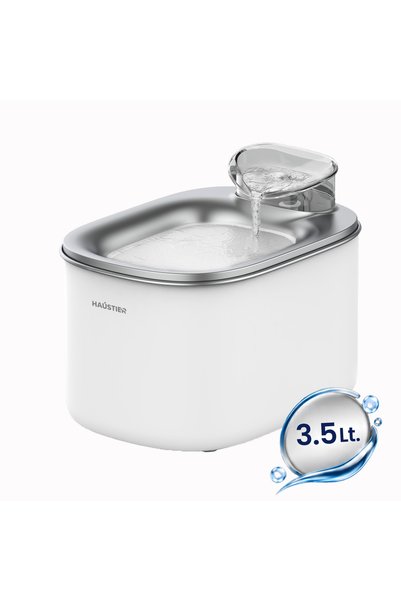 Haustier WF007L Otomatik Kedi Su Sebili, 3.5Lt Geniş Hazne, Bpa Içermez, Metal Tabla, Ultra Sessiz