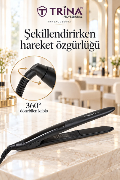 Trina 0082 Profesyonel Dijital göstergeli Saç düzleştiricisi