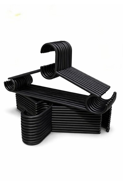 LUXQEN 20 Pieces of Clothes Hangers Shirt T-Shirt Hangers Plastic a Quality Black