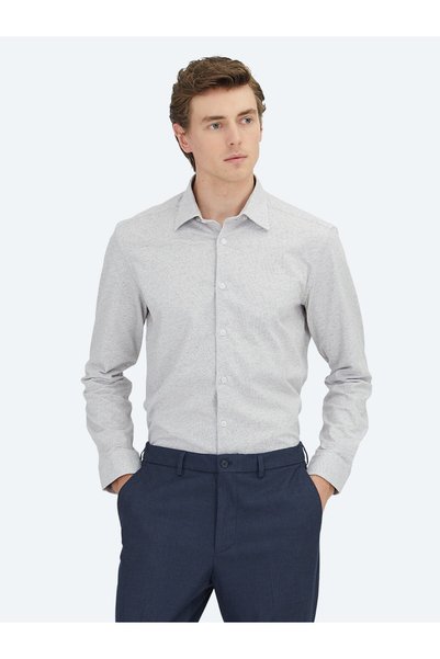 Kip Vizon Çizgili Regular Fit Uzun Dokuma Casual %100 Pamuk Gömlek