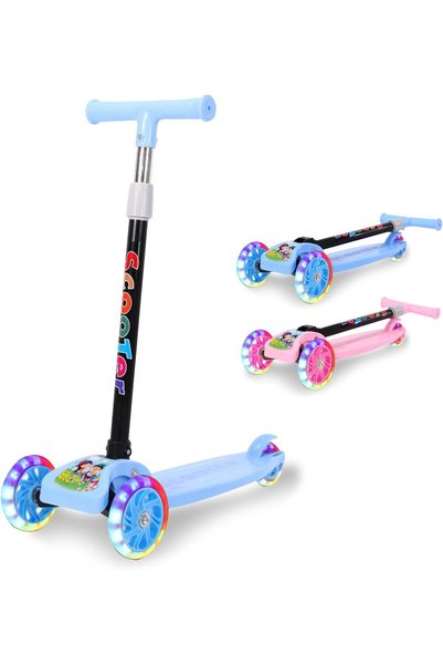 Trendbaby Children's Scooter,3-Wheel Adjustable Foldable Kick Scooter,Light-U...