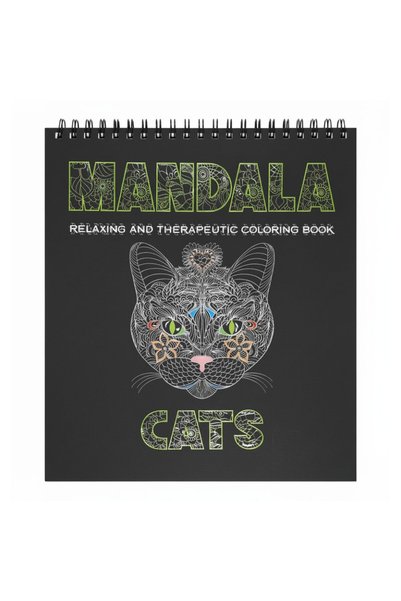 Libra Carte de colorat 31X31 Mandala - CATS - 25 file 170g spirala