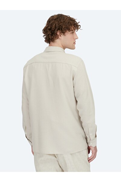 Kip Beige Regular Fit Woven Overshirt