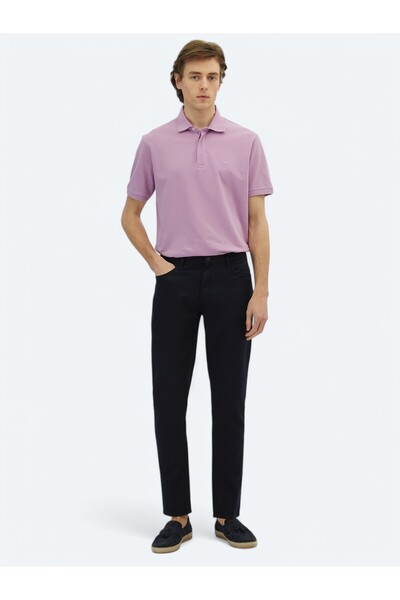 Kip Lacivert Düz Dokuma Regular Fit Casual Pamuk Karışımlı Pantolon