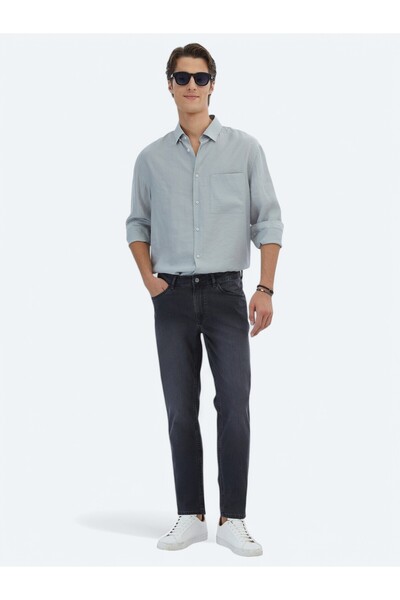 Kip Antrasit Slim Fit Denim Pamuk Karışımlı Pantolon