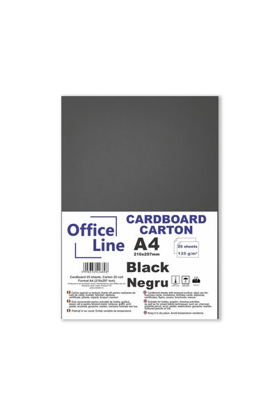 Libra Carton A4 135gr Popset negru top.25 coli