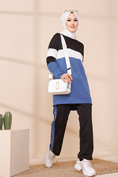 TOFİSA Tunic+Pants Indigo - 13008-Indigo