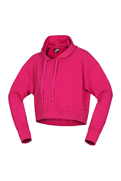 NORTHFINDER Hanorac oversize din bumbac cu gluga dama Ptti cherry