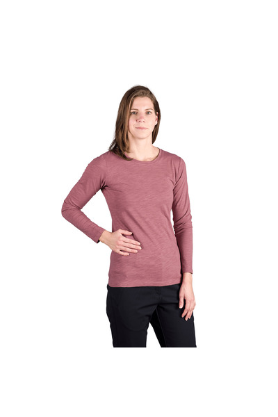 NORTHFINDER Tricou de damă TR-6030OR din bumbac flambat CARLEIGH vin roșu