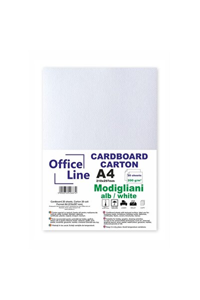 Libra Carton A4 texturat, 200gr Modigliani alb top 20 coli