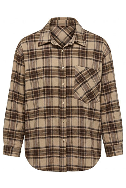 MAGARDE Cămașă în carouri pentru lumberjack - BEJ