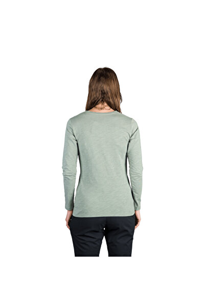 NORTHFINDER Tricou damă TR-6030OR din bumbac flambat CARLEIGH verde deschis