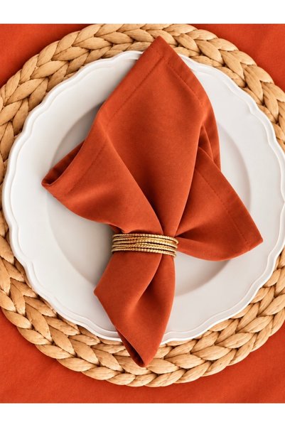 Decamor home İnci 6 Pieces of Seamless Fabric Velvet Textured Tile Napkins