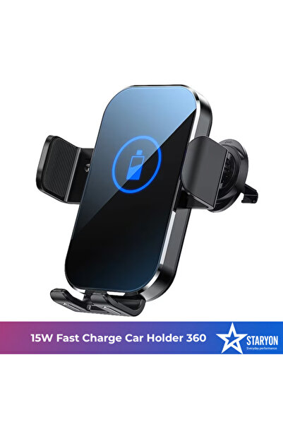 Staryon Incarcator auto wireless Qi 15W X10 Urban Style, prindere automata, g...