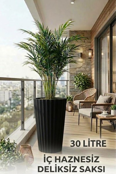 TEMMUZ HOME Büyük Boy Dekoratif Lilyum Saksı Vazo 30 Litre (İç Hazne siz Deli...