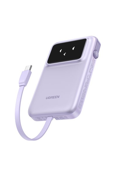 Ugreen Uno Power Bank USB-C and USB Ports with Built-in Cable 10000mAh 30W - ...