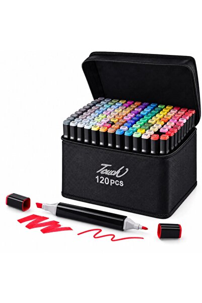 Flippy Set of 120 Double Markers, Flippy, Alcohol-Based, Waterproof Bag Inclu...