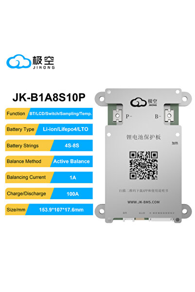 Choice JK-B1A8S10P JIKONG B1A8S10P 4S 5S 6S 7S 8S 100A BMS 12V 24V BATTERY 1A...