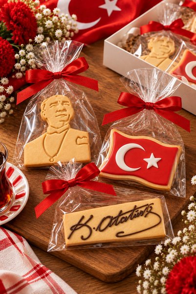 Maflen Atatürk Imzası Ve Türk Bayrağı Kurabiye Kalıbı Ve Hamur Şekillendirici